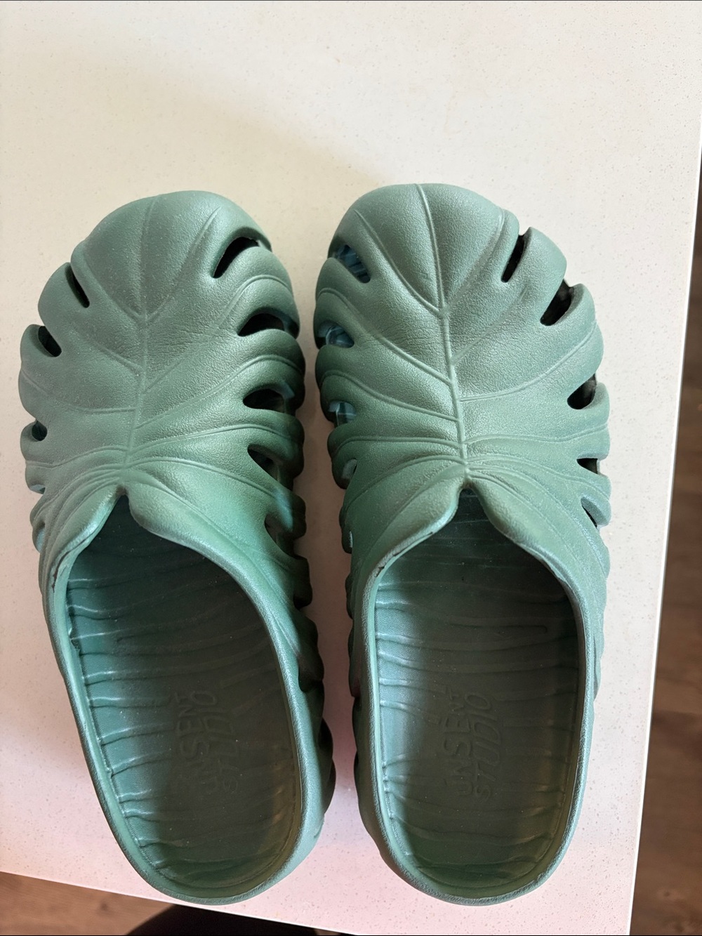 Green Monstera Crocs / Gardening shoes by Unsent Studios - Women